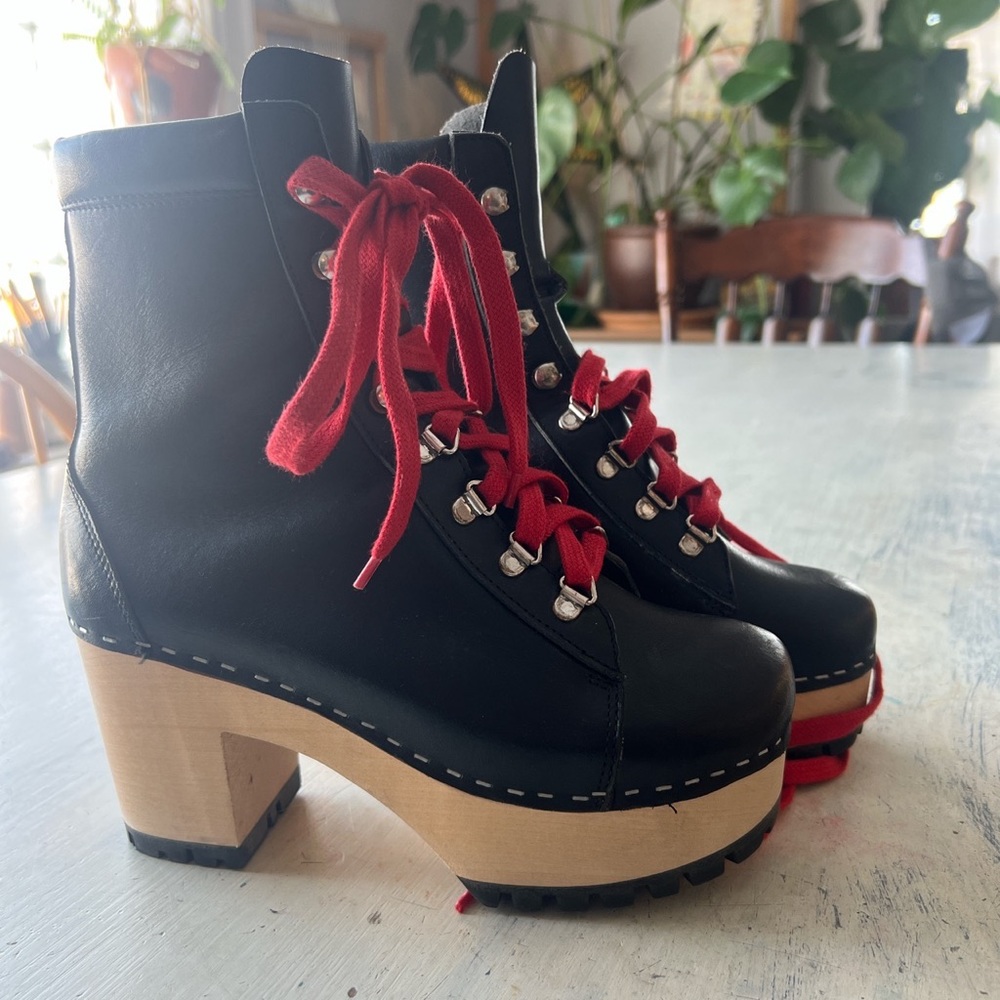 Black Swedish Hasbeens Hiking Boot EU 37